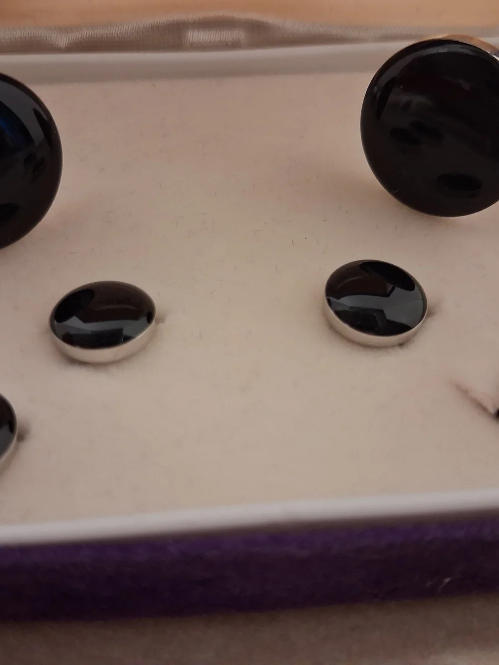 Black Onyx Cuff Links and Shirt Stud Set